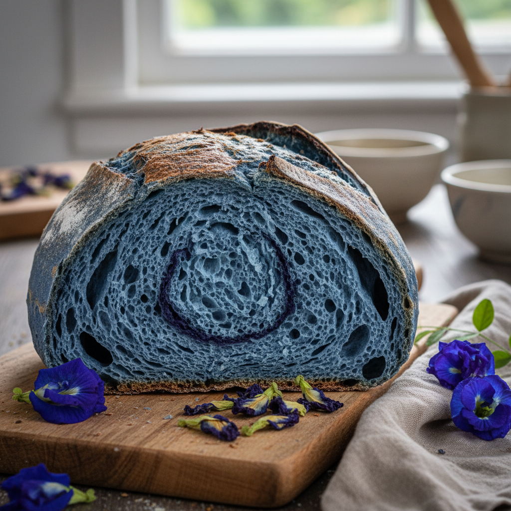 Blue pea bread